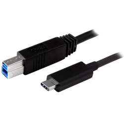 商品画像:USB 3.1ケーブル 1m ブラック タイプB オス (9ピン) - Type-C/ USB-C オス (24ピン) リバーシブルデザイン USB 3.1 Gen 2 (10 Gbps)規格対応 USB31CB1M