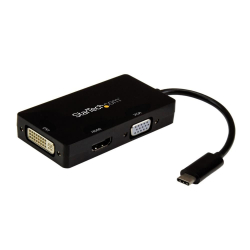 商品画像:3 in 1 USB Type-Cマルチアダプタ 4K/30Hz USB-C - HDMI/DVI/VGA ブラック CDPVGDVHDBP
