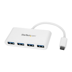 商品画像:USB-C接続4ポートUSB 3.0ハブ USB Type-C - 4x USB-A USBバスパワー対応 ホワイト HB30C4ABW