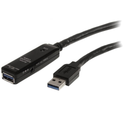 商品画像:USBケーブル/USB 3.0(5Gbps)/10m/アクティブタイプ/Type-A-Type-A/オス-メス/ACアダプター付属/ブラック/USB 延長コード/リピーター ロング エクステンダー ケーブル USB3AAEXT10M