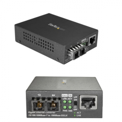 <StarTech.com>Gigabit対応光メディアコンバータ 1000Base-LX 2芯SC端子 シングルモード(2芯) 最大10km ギガビット対応光メディアコンバータ 光 - LAN変換器 MCMGBSCSM10