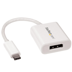 商品画像:USB-C - DisplayPort変換アダプタ 4K/60Hz ホワイト USB Type-C(オス) - ディスプレイポート(メス) Thunderbolt 3 ポート互換 CDP2DPW