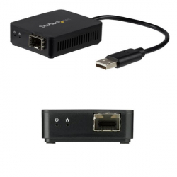 商品画像:USB 2.0 - 光ファイバー変換アダプタ オープンSFP 100Mbps Windows/ Mac/ Linux対応 USBネットワークアダプタ US100A20SFP