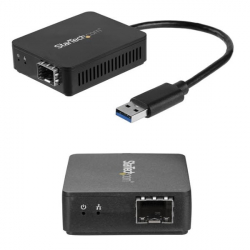 商品画像:USB 3.0 - 光ファイバー変換アダプタ オープンSFP 1000Base-SX/LX Windows/ Mac/ Linux対応 USBネットワークアダプタ US1GA30SFP