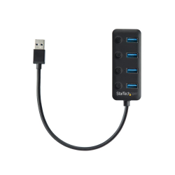 商品画像:USB 3.0ハブ USB-Aポートを4口搭載 各ポートごとにオン/オフ・スイッチ付き バスパワー対応USBポート拡張 USB 3.0ポート増設 HB30A4AIB