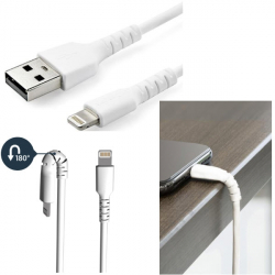 商品画像:ライトニングケーブル 1m ホワイト Apple MFi認証iPhone充電ケーブル 高耐久性 Lightning - USB ケーブル RUSBLTMM1M