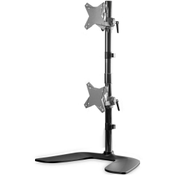商品画像:モニタースタンド/置き型/2画面(上下)/最大27インチまたは34インチワイド/耐荷重各8kg/VESA対応/高さ調整可能/ブラック & シルバー/自立式 PC パソコン ディスプレイアーム ARMDUOVS