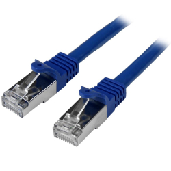 商品画像:カテゴリ6 LANケーブル 2m ブルー ツメ折れ防止RJ45コネクタ S/FTP(2重シールドツイストペア)ケーブル N6SPAT2MBL
