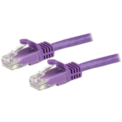 <StarTech.com>カテゴリ6 LANケーブル 15m パープル ツメ折れ防止RJ45コネクタ Cat6 UTPギガビットイーサネットケーブル N6PATC15MPL