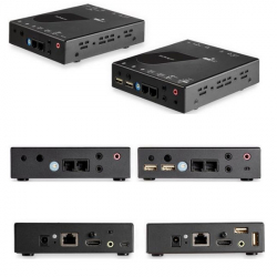 商品画像:HDMI KVMエクステンダ/HDMI 2.0 & USB 延長器/4K30Hz/100m延長(LANケーブル使用)/コンソール延長器キット SV565HDIP