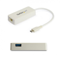 商品画像:有線LANアダプター/USB Type-C-RJ45/USB 3.0・3.1/ギガビットイーサネット/USB-Aポート付き/Thunderbolt 3 互換 US1GC301AUW