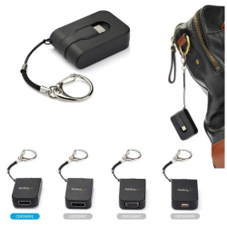商品画像:携帯型USB-C-HDMIアダプタ クイックコネクト・キーチェーン対応 4K/30Hz対応USB Type-Cビデオコンバーター CDP2HDFC