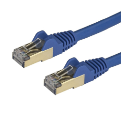 商品画像:カテゴリー6a LANケーブル 1.5m ブルー ツメ折れ防止RJ45コネクタ 10ギガビット対応CAT6aケーブル 6ASPAT150CMBL