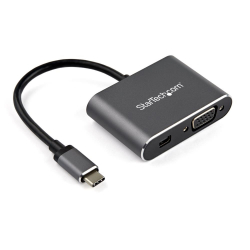 商品画像:USB Type-C マルチ変換アダプタ Mini DisplayPort(4K/60Hz)またはVGA出力 アルミ筐体 HDR対応 CDP2MDPVGA
