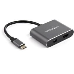 商品画像:USB-C-Mini DisplayPort/HDMI変換アダプタ 4K/60Hz対応 USB Type-C接続HDMI/Mini DP 2 in 1アダプタ CDP2HDMDP