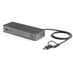 商品画像:ドッキングステーション/USB-C(USB 3.1 Gen 1)& USB-A接続/デュアルモニター/4K60Hz HDMI & DiplayPort/100W USB PD/1x USB-C、3x USB-A/ギガビット有線LAN/Windows & Mac対応/多機能Type-Cハブ DK30C2DPEP