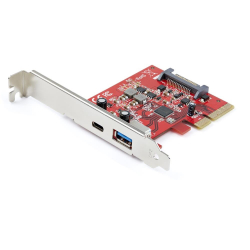 商品画像:2ポート10Gbps USB-A/USB-C増設PCI Expressカード 1x USB Type-C/1x USB Type-A USB 3.1 Gen 2(USB 3.2 Gen 2x1)準拠PCIe拡張カード Windows/macOS/Linux対応 PEXUSB311AC3