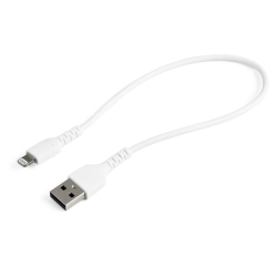 商品画像:高耐久Lightning-USB-Aケーブル 30cm/ホワイト/アラミド繊維補強/iPhone、iPod、iPad対応/Apple MFi認証 アップルライトニング-USB充電同期ケーブル RUSBLTMM30CMW