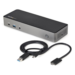商品画像:USB-C & USB-A対応ドッキングステーション/3面モニター対応ノートパソコン拡張ドック/85W USB PD/4K60Hz対応HDMI & DiplayPortトリプルモニター/6ポートUSBハブ/ギガビット有線LAN/3.5mmステレオミニ(4極) DK31C3HDPD