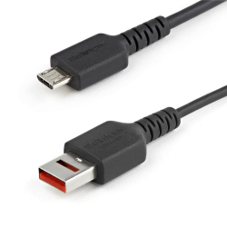 商品画像:USB充電特化ケーブル/1m/USB-A[オス]-USBマイクロB[オス]/USBデータ通信機能カット対応データブロッカーケーブル/給電のみ対応USB-A-Micro-B変換ケーブル USBSCHAU1M