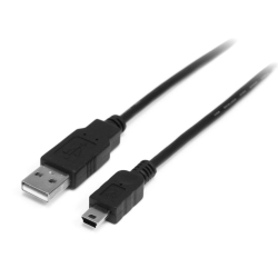 商品画像:ミニUSB変換ケーブル 2m/USB-A(4ピン オス)-ミニ USB(5ピン オス)/USB mini-B ケーブル/レガシー端子の旧型デバイスをパソコンに接続/480Mbps/ライフタイム保証 USB2HABM2M
