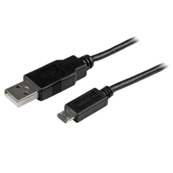 <StarTech.com>マイクロUSB充電ケーブル 1m/USB-A(4ピン オス)-USB Micro-B(5ピン オス)/ケースを外さずに充電できるスリムケーブル/ライフタイム保証 USBAUB1MBK