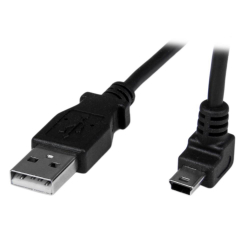 商品画像:USBケーブル/1m/Type-A-Mini B(L型上向き)/オス-オス USBAMB1MU