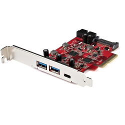 商品画像:5ポート増設PCI Expressインターフェースカード/10Gbps USB 3.1 Gen2/1x USB-C、2x USB-A、2x 内部UBSポート(5Gbps)/USB-C対応PCIコントローラ PEXUSB312A1C1H