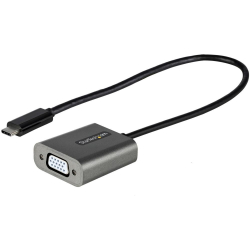 商品画像:USB-C-VGA ディスプレイ変換アダプタ/USB Type-C(DP Altモード)-VGA ビデオコンバータ/1920x1200 1080p/30cmアダプタ一体型ケーブル/Thunderbolt 3互換/各種OS対応 CDP2VGAEC