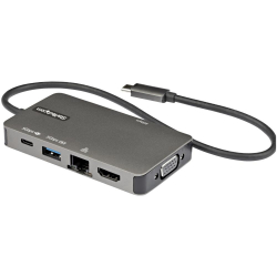 商品画像:USB Type-Cマルチ変換アダプター/USB-C-4K30Hz HDMI または 1080p VGA/100W Power Deliveryパススルー対応/5Gbps USBポート x3/ギガビット有線LAN/USB-C マルチハブ DKT30CHVPD2