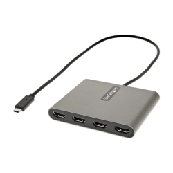 商品画像:USB-C-HDMI変換アダプター/4画面 マルチディスプレイ/1920x1080(1080p)/Thunderbolt 3 対応/Windowsのみ/スペースグレー/USB C クアッドモニター 変換コネクター/ディスプレイ コンバーター USBC2HD4