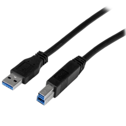 商品画像:USBケーブル/USB 3.0(5Gbps)/1m/Type-A-Type-B/オス-オス/USB IF認証/SuperSpeed USB 3.2 Gen1 規格準拠/ブラック/USB タイプB 変換 コード アダプターケーブル USB3CAB1M