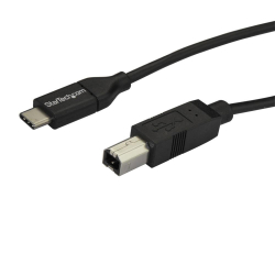 商品画像:USB-C-USB-Bケーブル 2m USB 2.0準拠 USB Type-C(オス)-USB B(オス) USB2CB2M