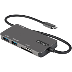 商品画像:USB Type-Cマルチ変換アダプター/4K HDMI/100W USB PD/SD & microSD スロット/3ポートUSB 3.0 ハブ/タイプC対応マルチハブ/本体一体型30cmケーブル DKT30CHSDPD