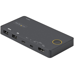 商品画像:2ポートKVMスイッチ/USB-A + HDMI & USB-Cスイッチャー/4K60Hz HDMI 2.0シングルモニタ対応/デスクトップノートPC切替器/USBバスパワー/Thunderbolt 3互換 SV221HUC4K
