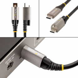 商品画像:1m トップロック付きUSB-Cケーブル 10Gbps/USB 3.1(3.2 Gen 1)Type C-Type Cケーブル/100W(5A)Power Delivery & DP Altモード/シングルスクリューロック/USB-C コード/充電・同期 USB31CCTLKV1M