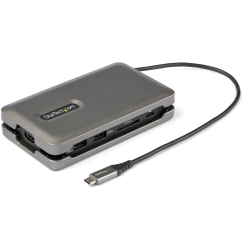 商品画像:USB Type-Cマルチ変換アダプター/ノートPCドッキングステーション/4K60Hz HDMI 2.0/2ポート10Gbps USB ハブ/SD & MicroSDカードリーダー/ギガビット有線LANポート/100W USB PD/タイプC対応トラベルドック/25cmケーブル DKT31CSDHPD3