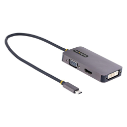 商品画像:ディスプレイアダプター/USB Type-C接続/シングルモニター/4K60Hz HDMI/DVI/VGA/Thunderbolt 3 & 4/各種OS対応/3-in-1 USB Type-C マルチポートビデオ変換アダプター 118-USBC-HDMI-VGADVI