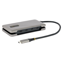 商品画像:USB-Cハブ/4ポートType-C/USB 3.2 Gen 2(10Gbps)/100W USB Power Deliveryパススルー/Thunderbolt 3 & 4対応/バスパワー/32cm 巻き取り式ケーブル/コンパクト ポータブル タイプC 拡張ハブ HB31CM4CPD3