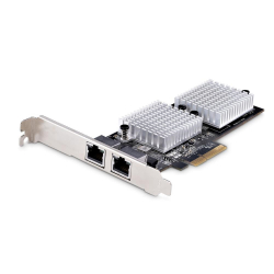 商品画像:ネットワークアダプターカード/PCI Express x1/2ポート/10GbE/マルチギガビットイーサネット/10GBASE-T & NBASE-T/ジャンボフレーム/Windows & Linux/PCIe デュアルRJ45 LAN 拡張 インターフェース ボード NIC ST10GSPEXNDP2