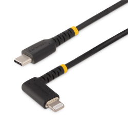 商品画像:USB-C-Lightningケーブル/1m/USB 2.0/L型右向き/高耐久性/アラミド繊維使用/Apple MFi認証/iPhone用 充電同期ケーブル/タイプC-ライトニング変換ケーブル RUSB2CLTMM1MR