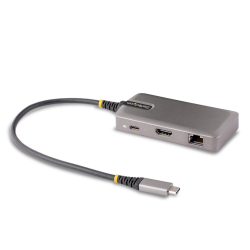 商品画像:マルチポートアダプター/USB-C接続/シングルモニター/4K60Hz HDMI/HDR10/100W USB PDパススルー/2x USB-A/イーサネット/30cm 一体型ケーブル/各種OS対応/スペースグレー/Type C ドッキングステーション/多機能 ハブ 103B-USBC-MULTIPORT