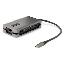 商品画像:マルチポートアダプター/USB-C接続/シングルモニター/4K60Hz HDMI 2.0bまたは1080p VGA/100W USB Power Deliveryパススルー/3x USB ハブ/ギガビットイーサネット(LAN)/32cmケーブル/Type-C ドッキングステーション/マルチ 変換 アダプター DKT31CVHPD3