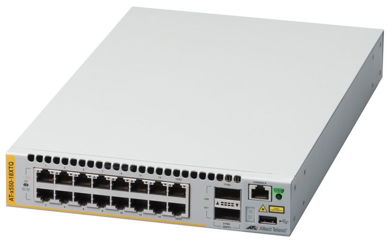 アライドテレシス> AT-x550-18XTQ-Z7  [1000/10GBASE-Tx16、QSFP+スロットx2(デリバリースタンダード保守7年付)] | 123market