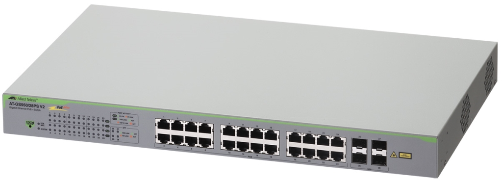 アライドテレシス> AT-GS950/28PS V2-Z5[10/100/1000BASE-Tx24(PoE-OUT