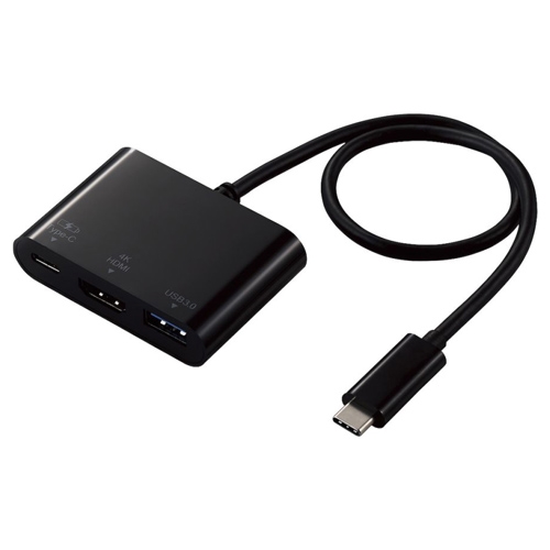 Type-Cドッキングステーション/PD対応/充電&データ転送用Type-C1ポート/USB3.1(Gen1)1ポート/HDMI1ポート/30cmケーブル/ブラック  | 123market