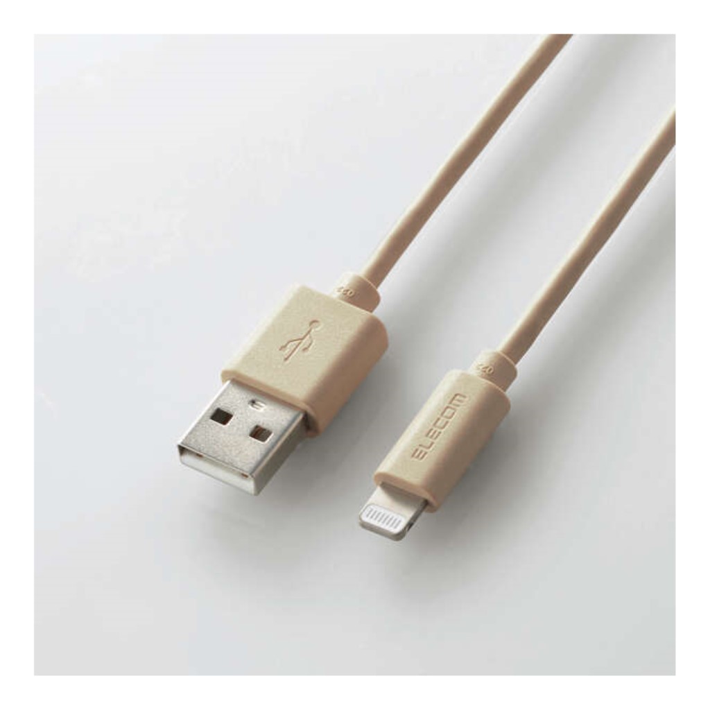 エレコム> USB-A to Lightningケーブル/インテリアカラー/1.0m/ベージュ 123market