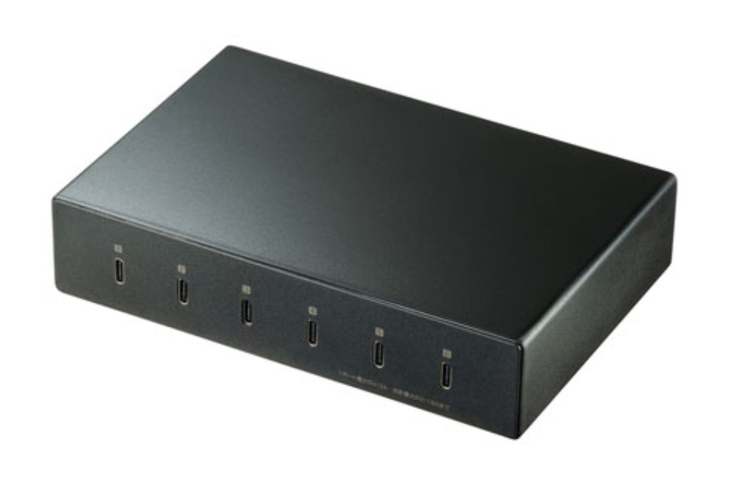 サンワサプライ> USB Type-C充電器(6ポート・合計18A・高耐久タイプ) 123market