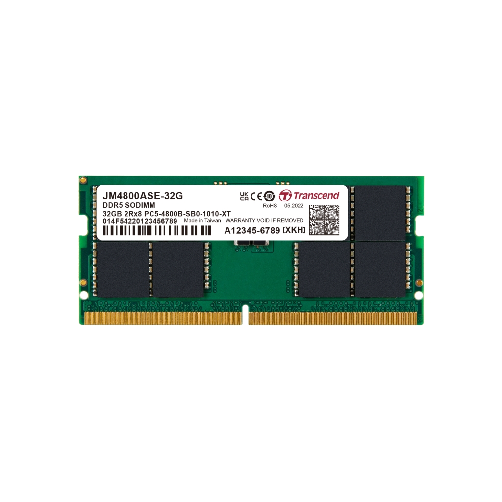 トランセンドジャパン ノートPC向け DDR5 メモリ 32GB 4800 SO-DIMM 2Rx8 2Gx8 CL40 1.1V  JM4800ASE-32G-