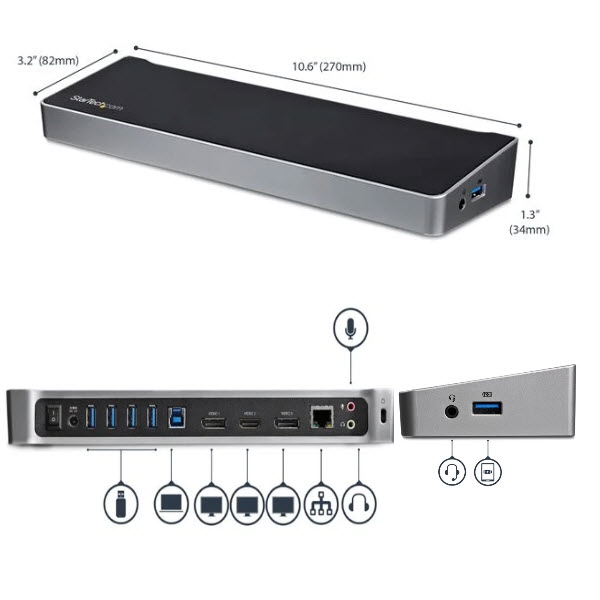 ドッキングステーション／USB 3.0接続／トリプルモニター／2x 4K